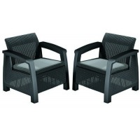 Комплект крісел, 2 шт, Bahamas Duo set, графіт - прохолодний сірий