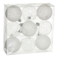 Набір кульок із візерунком, 9шт., 6 см., білий