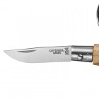 2 в 1 - ніж складаний + брелок Opinel Keychain №2 Inox (довжина: 80мм, лезо: 35мм), граб