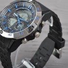Годинник Skmei 1110, чорний-сталевий-синій, в металевому боксі