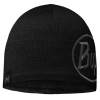 Шапка BUFF Knitted & Polar Hat (зима), solid logo black 113518.999.10.00