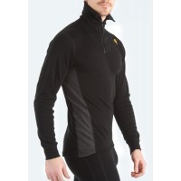 Термофутболка чоловіча Aclima WarmWool Polo W/Zip Man Black/Marengo S