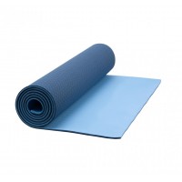 Коврик для йоги и фитнеса IVN 1830*610*6 мм TPE цвет сине-голубой