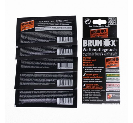 Brunox Gun Care, серветки для догляду за зброєю, 5шт у коробці