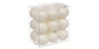 Набір кульок, 18 шт, 6 см, з блискітками, пластик, колір білий