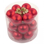 Набір кульок, 18 шт, 3 см, глянець, пластик, колір червоний
