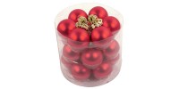 Набір кульок, 18 шт, 3 см, глянець, пластик, колір червоний