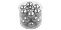 Набір кульок, 18 шт, 3 см, глянець, пластик, колір сріблястий