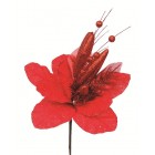 Прикраса декоративна Квітка, 40 см, текстиль, колір червоний