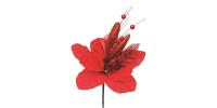 Прикраса декоративна Квітка, 40 см, текстиль, колір червоний