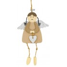 Декоративна підвіска 11 см, Ангел з німбом, сріблясті крила, House of Seasons