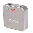 Зовнішній зарядний пристрій Power Bank DOCA D525 (8400mAh), срібло