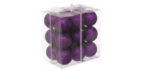 Набір кульок, 18 шт, 6 см, з блискітками, пластик, колір фіолетовий
