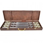 Набір шампурів ручної роботи Майстер-крамі Ведмеді, рукоять бронза (3х10мм, 60см), 6 шт, в шкіряному кейсі