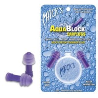 Беруші силіконові Mack's AquaBlock (захист від води) з контейнером, фіолетові