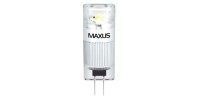 Лампа світлодіодна Maxus G4 (1W, 3000K, 12V, AC/DC) CR, 2 шт.