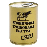 Тушонка з яловичини Екстра, консерви (340г), з/б