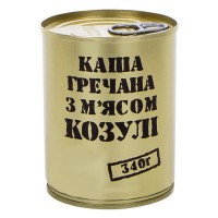 Тушонка з козулі з гречаною кашею, консерви (340г), з/б