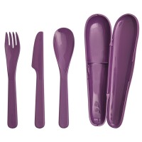Набір столових приладів Aladdin Papillon (ніж, вилка, ложка), в кейсі, фіолетовий