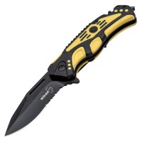 Ніж складаний Boker Plus Savior 3 (довжина: 211мм, лезо: 85мм, чорне), чорний-жовтий