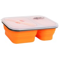 Контейнер харчовий складаний + ложка-вилка Tramp TRC-090 (0,9л, два відсіки), оранжевий