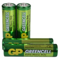 Батарейка сольова AA Greencell (15G, R6P) GP 1.5V, 4шт. у блістері