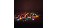 Гірлянда лампова (100 ламп, 6 режимів, чорний дріт), кольорова