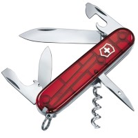 Ніж складаний, мультитул Victorinox Spartan (91мм, 12 функцій), червоний прозорий. 1.3603.Т