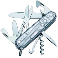 Ніж складаний, мультитул Victorinox Climber (91мм, 14 функцій), срібний прозорий. 1.3703.Т7