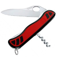 Ніж складаний, мультитул Victorinox Sentinel One Hand (111мм, 3 функції), червоно-чорний 0.8321.MWC