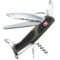 Ніж складаний, мультитул Victorinox Rangergrip 179 One Hand (130мм, 12 функцій), зелено-чорний 0.9563