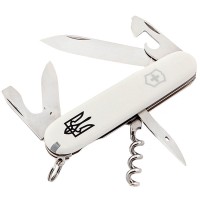 Ніж складаний, мультитул Victorinox Spartan Ukraine Тризуб (91мм, 12 функцій), білий 1.3603.7R1