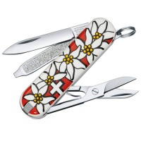 Ніж складаний, мультитул Victorinox Classic Edelweiss (58мм, 7 функцій), білий 0.6203.840