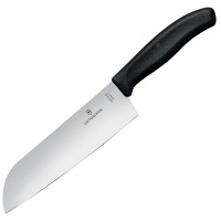 Ніж кухонний, побутовий Victorinox Swissclassic Santoku (лезо: 170мм), чорний, блістер 6.8503.17B