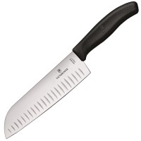 Ніж кухонний, побутовий Victorinox Swissclassic Santoku (лезо: 170мм), чорний 6.8523.17B