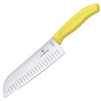 Ніж кухонний, побутовий Victorinox Swissclassic Santoku (лезо: 170мм), жовтий 6.8526.17L8B