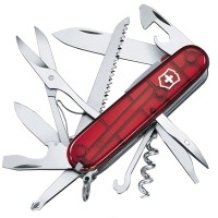 Ніж складаний, мультитул + LED Victorinox Huntsman Lite (91мм, 21 функція), червоний прозорий. 1.7915.T