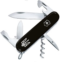 Ніж складаний, мультитул Victorinox Spartan Ukraine Тризуб (91мм, 12 функцій), чорний 1.3603.3R1