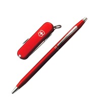 Набор Victorinox Classic (нож Classic SD + ручка Cross BP), красный 4.4401
