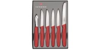 Набір кухонний Victorinox Paring Set (5 ножів + овочечистка), червоний 51111.6