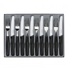 Набір кухонний Victorinox Table Set (6 ножів закруг.з серрейт. лезом, 6 вилок), чорний 5.1333.12