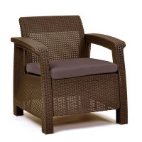 Крісло пластикове Corfu, коричневе