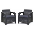 Комплект крісел пластикових Corfu Duo, сірий